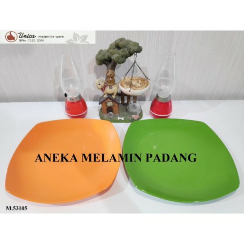 [ ⭐⭐⭐⭐⭐ ] Piring saji segi kotak Melamine Foodgrade besar lebih tebal unica 10,5&quot;