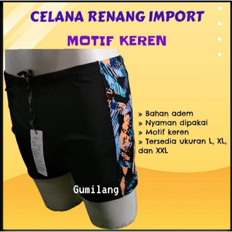 celana renang pria dewasa import jumbo L XL XXL