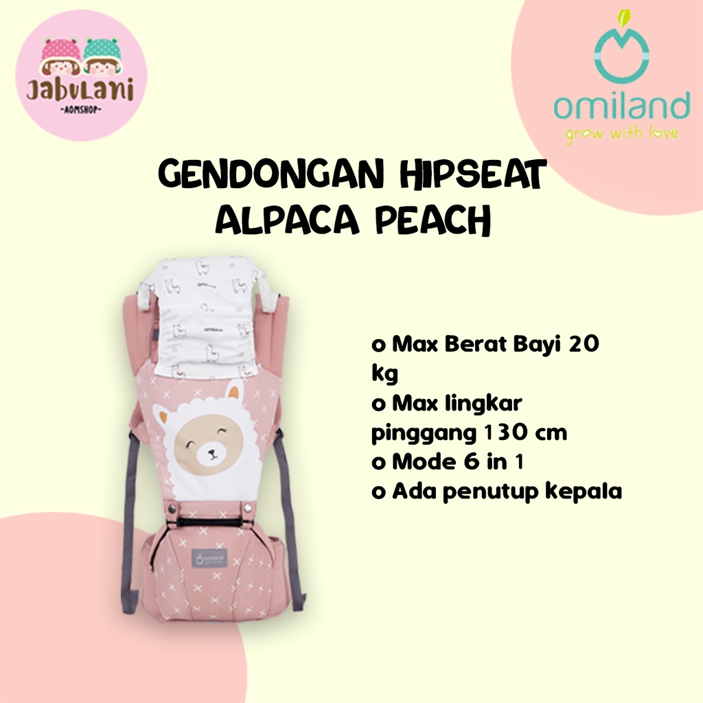 Omiland Gendongan Hipseat Alpaca Series | Omiland Gendongan Bayi Depan Alpaca Series