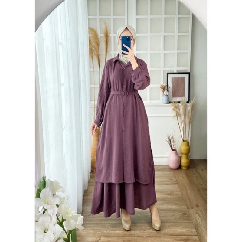 SET ROK TUNIK CRINKLE