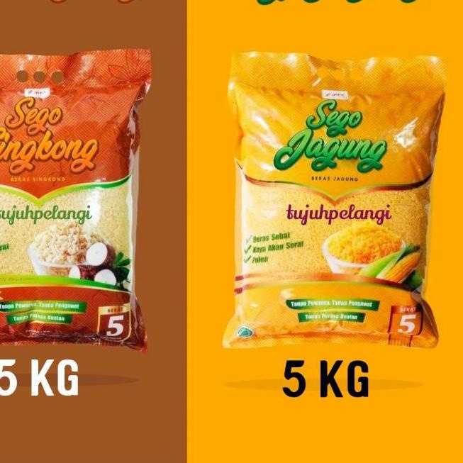 

✻ SEGO JAGUNG SEGO SINGKONG BERAS JAGUNG BERAS SINGKONG 5 KG ☝