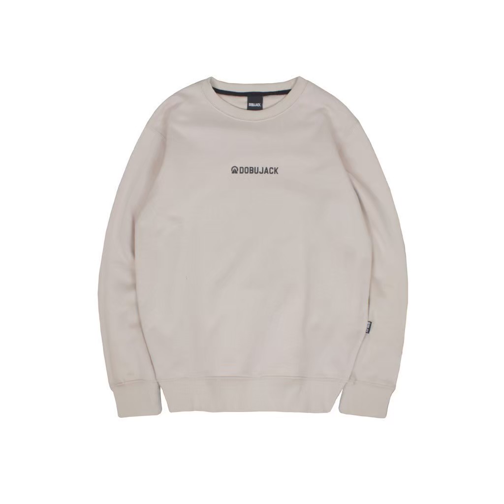 Dobujack Sweater Little Logo 2 Beige Crewneck / sweater dobujack terbagus / sweater dobujack terlari