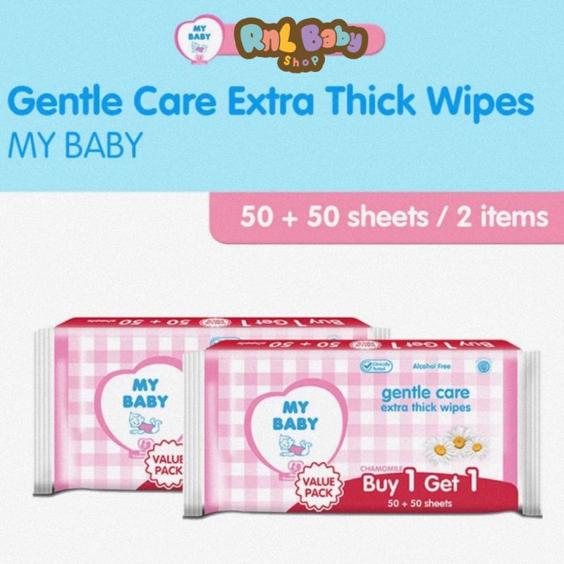 My Baby Tisu Basah 50+50's Buy 1 Get 1 Free - Baby Wipes