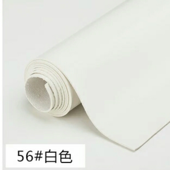 Kain Bahan Kulit Sintetis Tebal Md Pelangi Putih 50X137 Cm, Tebal 2 Mm