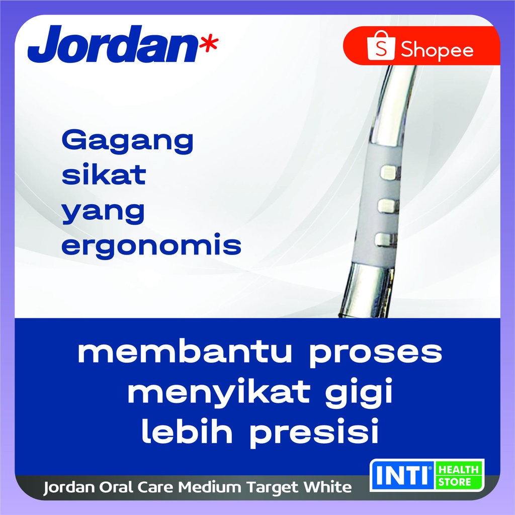 Jordan Oral Care Medium Target White Soft - Sikat Gigi