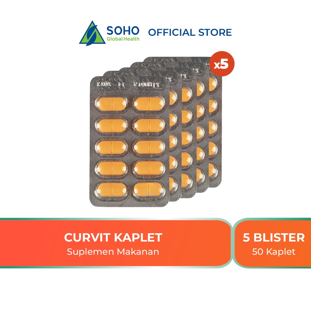 Curvit Suplemen Makanan Mengandung Banyak Manfaat Nutrisi 5 Blister @10 Kaplet