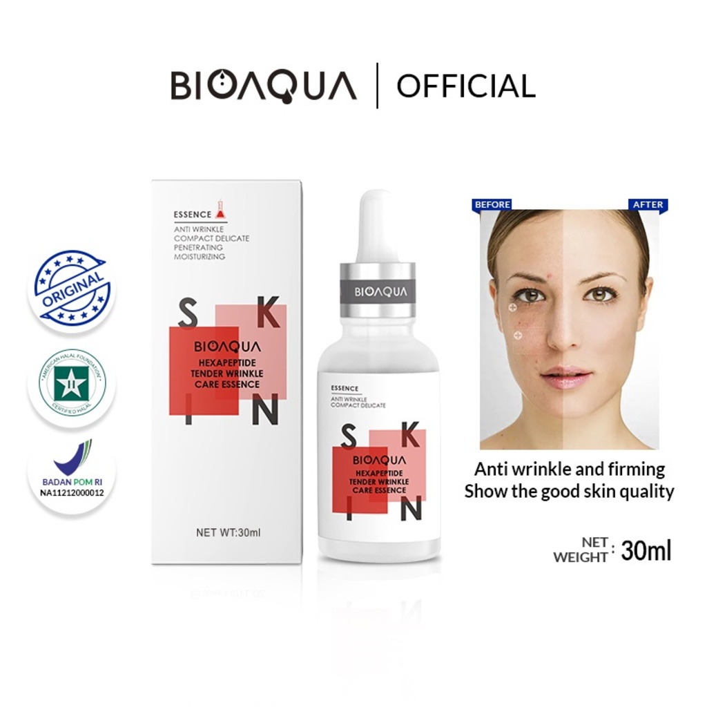 BIOAQUA Serum Anti Aging 30ml Niacinamide Brightening, Acne Care, Anti Aging, Hydrating, Whitening Serum Essence Wajah