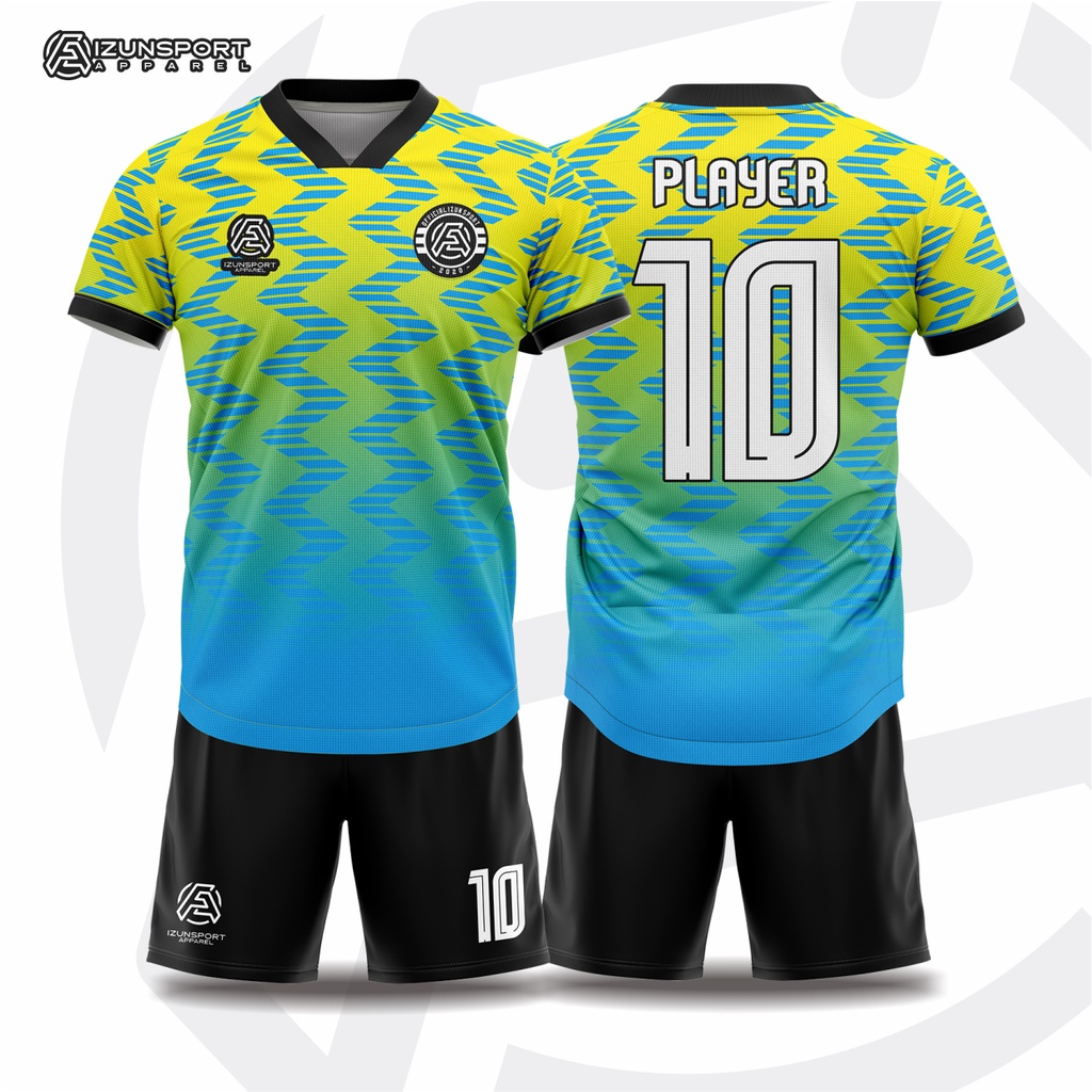 setelan jersey full printing sepakbola futsal custome satuan motif zigzag 0.17