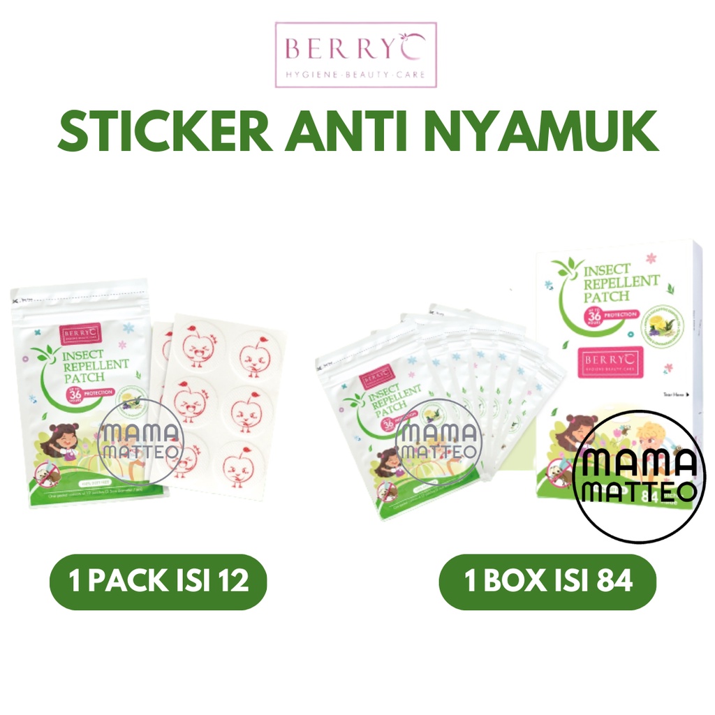 BERRYC Mosquito &amp; Insect Repellent Patch / Berry C Stiker Anti Nyamuk &amp; Serangga Bugs Tahan Lama 36 Jam / Bahan Alami Non Toxic / Pack &amp; Box / BANDUNG