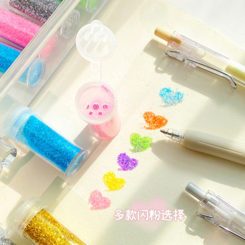 

Glitter / pen lem glitter / glitter pen / pulpen warna isi 2 glitter warna dan 1 pulpen lem