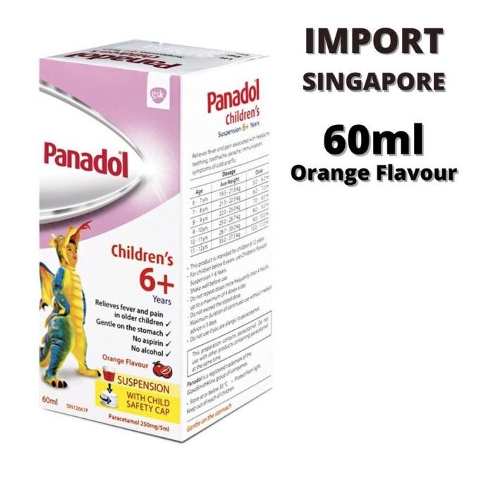 Panadol Singapore for Children 6+ years 60ml Obat Sirup Demam Anak Kid
