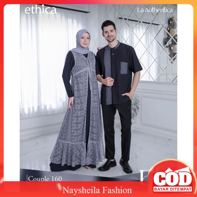 ETHICA COUPLE 160 DARK SAPPHIRE  BAJU PASANGAN TERBARU 2023KEKINIAN KEMBARAN KOKO  GAMIS LEBARAN BAR