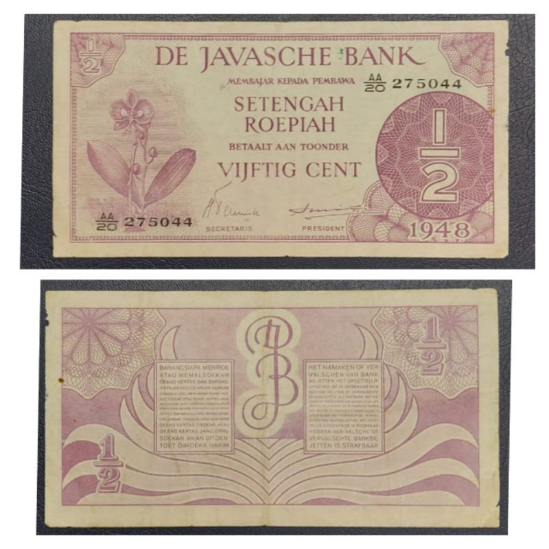 Uang Kuno Indonesia 1/2 Federal Tahun 1948 Kondisi AXF renyah Dijamin Original 100%