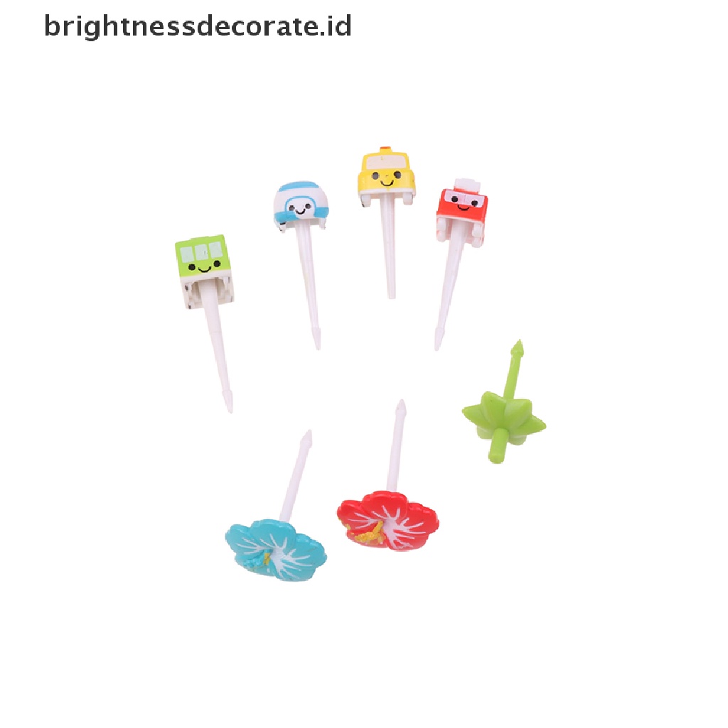 [Birth] 5 Pcs Kreatif Kartun Buah Garpu Set Plastik Kecil Garpu Mulut Manis Garpu Kue [ID]