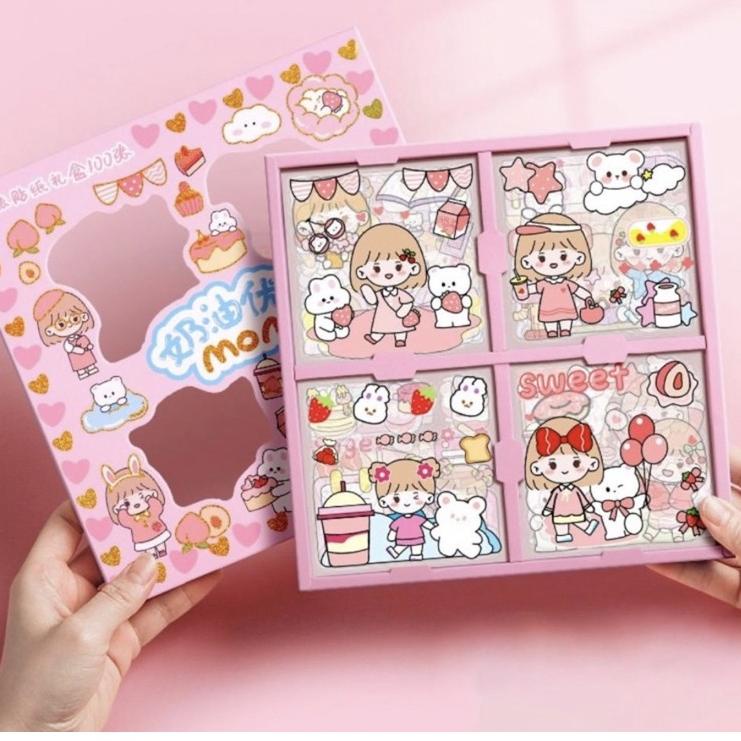 Buruan Beli Nd Sticker Kartun Lucu Korea Momo Toca Boca Isi 100 Lembar Perbox/Tempelan Sticker Korea
