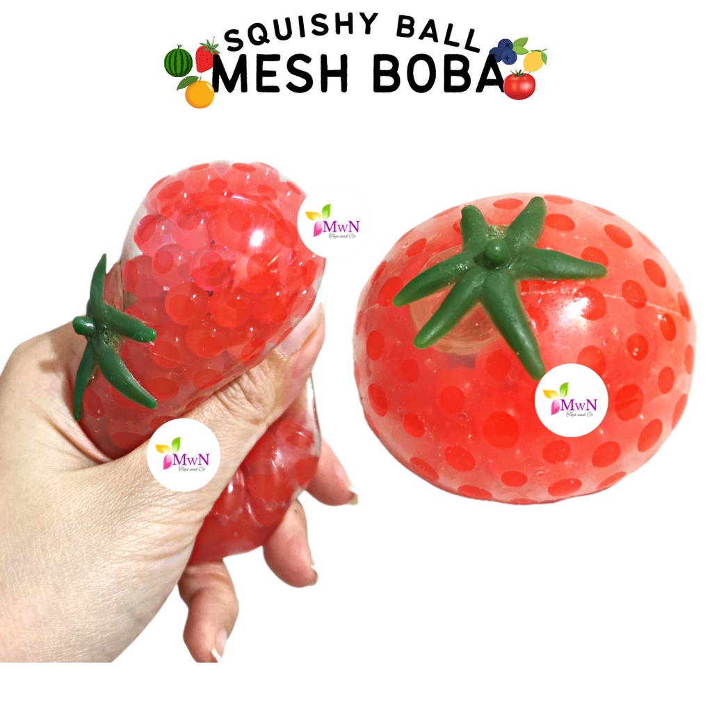 MWN Mainan Mesh BOBA Squishy Diameter 6 cm / Bola Pencetan Anti Stress