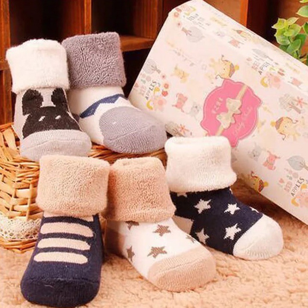 BRGUNIK Kaos Kaki Bayi Lucu Kaus Kaki Anak Prewalker Kaus Kaki Bulu KK033