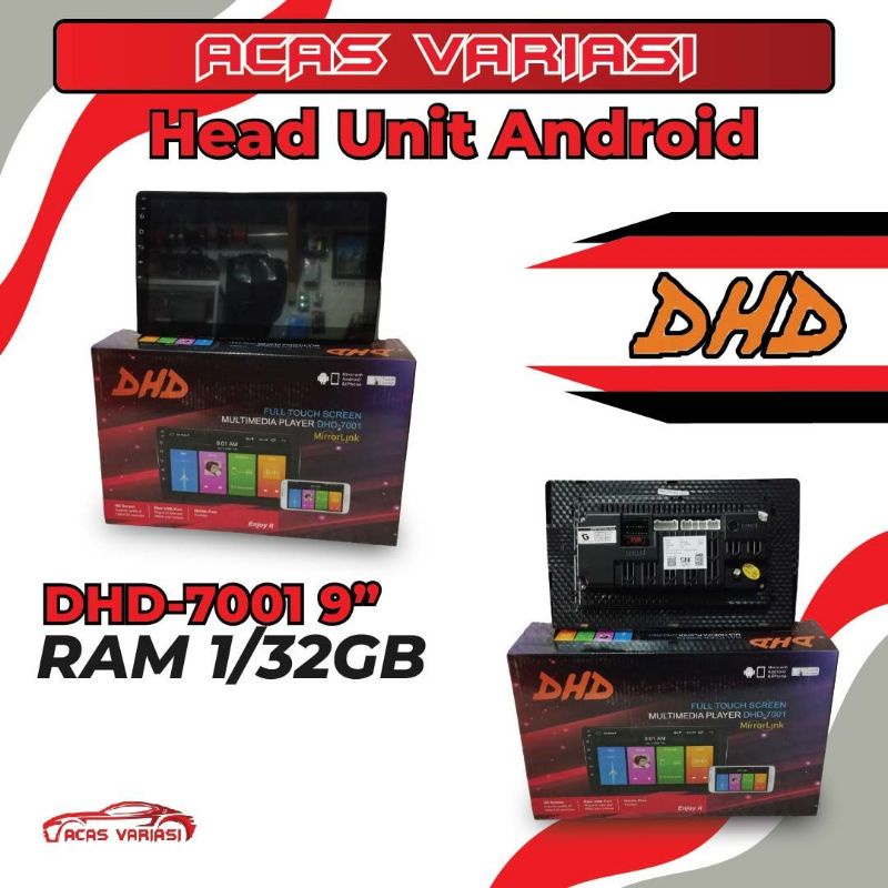 HEAD UNIT ANDROID DHD 7001 9 INCI dan frame Brio 9"