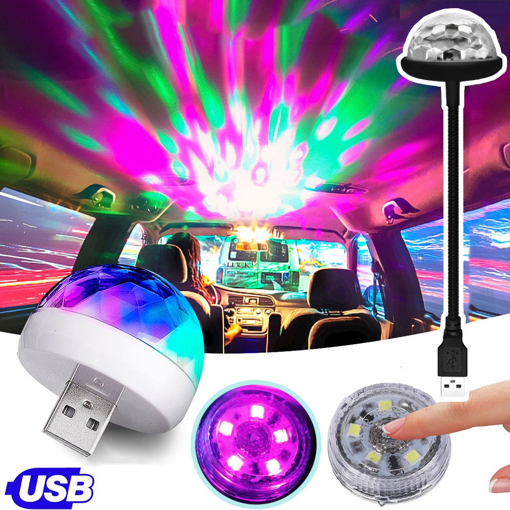 Usb Powered Kreatif Kristal Hemisphere Lampu Romantis Hias Liburan Pesta Bar Panggung Latar Belakang Suasana Proyeksi Lampu Interior Mobil LED Cahaya Warna-Warni