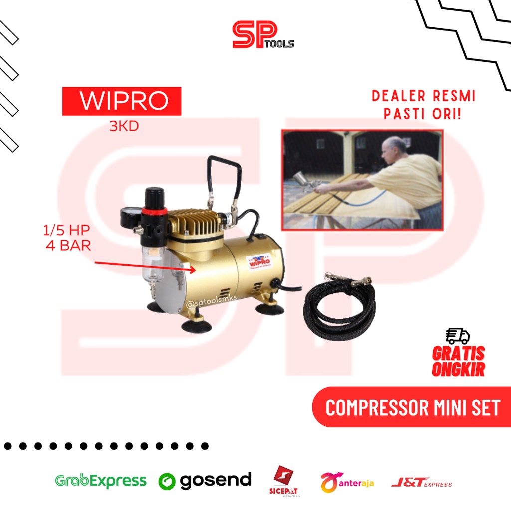 COMPRESSOR MINI SET / COMPRESOR KOMPRESOR CAT 1/5HP 4 BAR WIPRO 3KD
