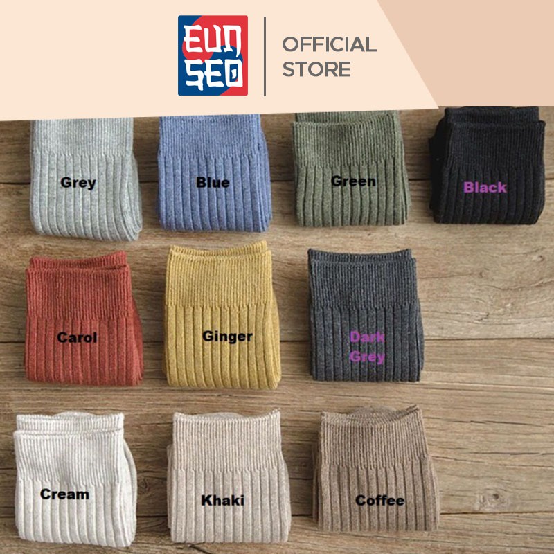 EUNSEO Kaos Kaki Wanita Panjang Solid Colour Kaoskaki Fashion Korea Women Socks