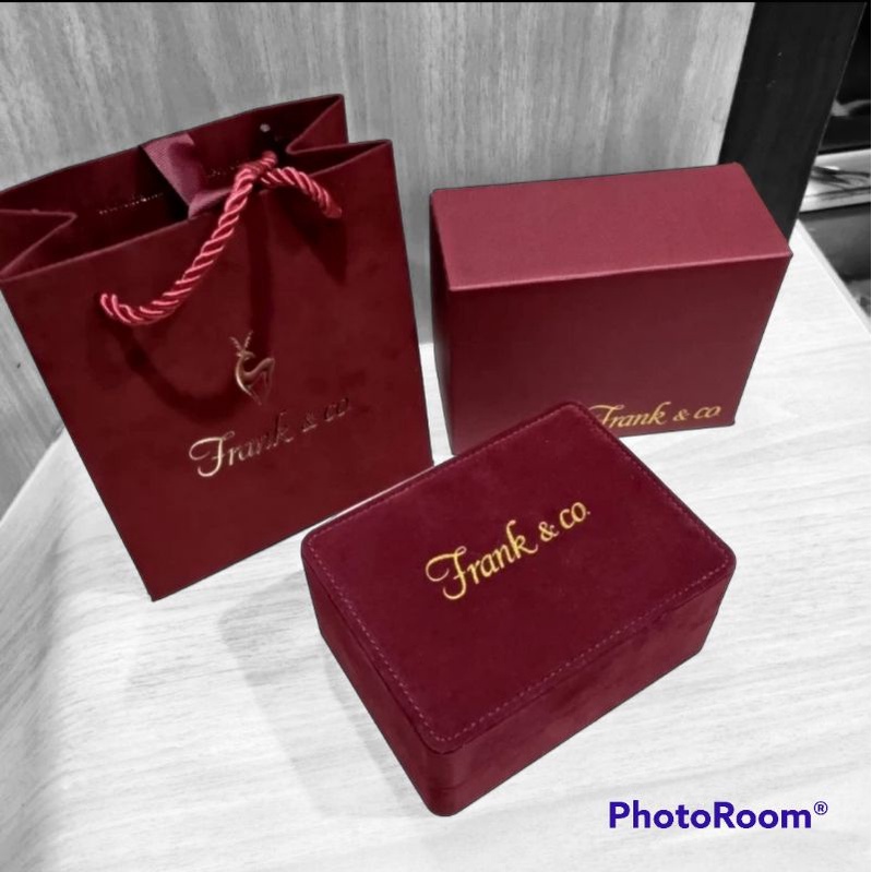 SALE kotak cincin exclusive untuk hantaran/seserahan dari frank &amp; co original new free papperbag beludru