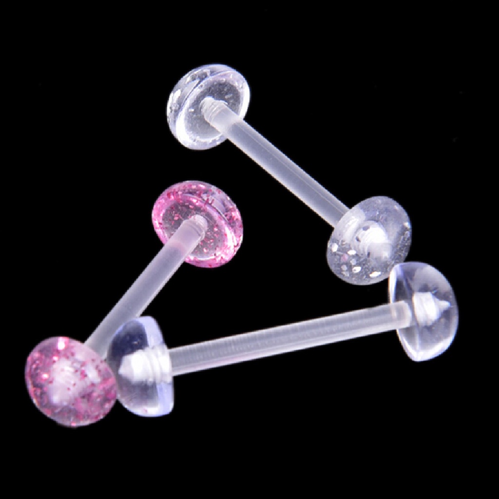 Hbid 5Pcs/Set Campuran Bola Akrilik Barbel Cincin Lidah Bar Lembut Studs Body Glory