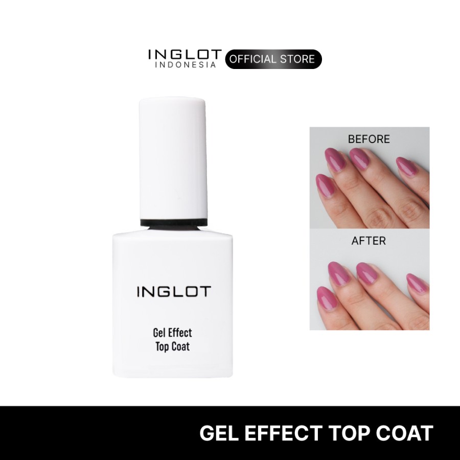 INGLOT Gel Effect Top Coat - Kutek Halal Clear Gel High Shine