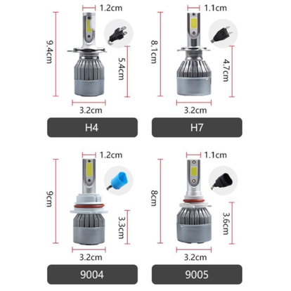 Lampu LED Mobil Headlight Lampu Utama C6 H4 H11 H8 H9 H16 H7 9005 HB3 9006 HB436W 3800L 6000K