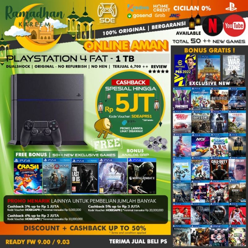 PS4 PRO 1TB GARANSI MESIN PANJANG FULLGAMES BISA ONLINE PLAYSTATION 4 SERI 72