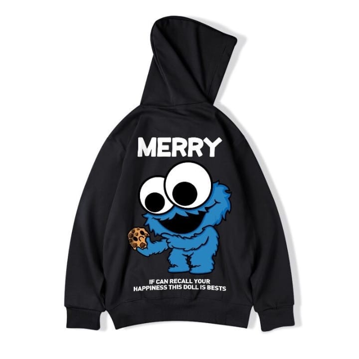 Sweater Hoodie MERRY Jumper Pria Wanita bahan Fleece Tebal Ukuran S M L XL XXL XXXL