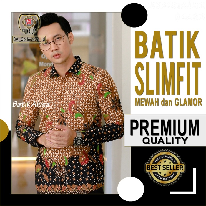 Baju Batik Pria Slimfit Lengan Panjang Kombinasi Keris Terbaru Prabuseno Terlaris Slim Handara Forma