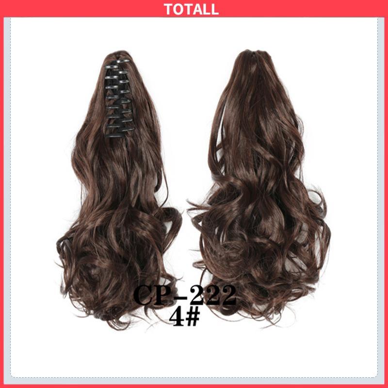 COD Ikat Rambut Palsu Gelomban Wig Rambut Gelombang Cakar Klip Rambut Pendek Kuncir Kuda Poni Keriting 8 Gigi Klip Wig Wanita-Totall