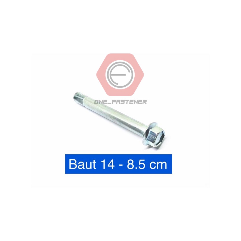 Baut Flange Bolt M10x85 Putih Kunci 14 topi swing arm monoshock 8.5cm