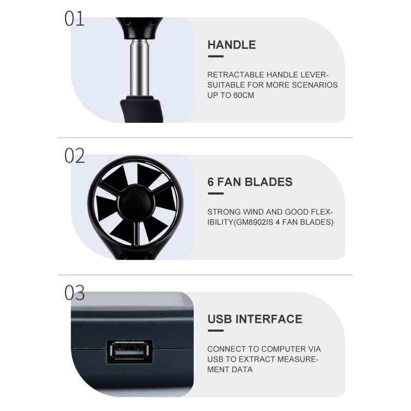 Wind Meter Tester Digital Anemometer Data Logger With Backlight Lcd Display Air Flow Velocity Meter Wind Speed Gauges
