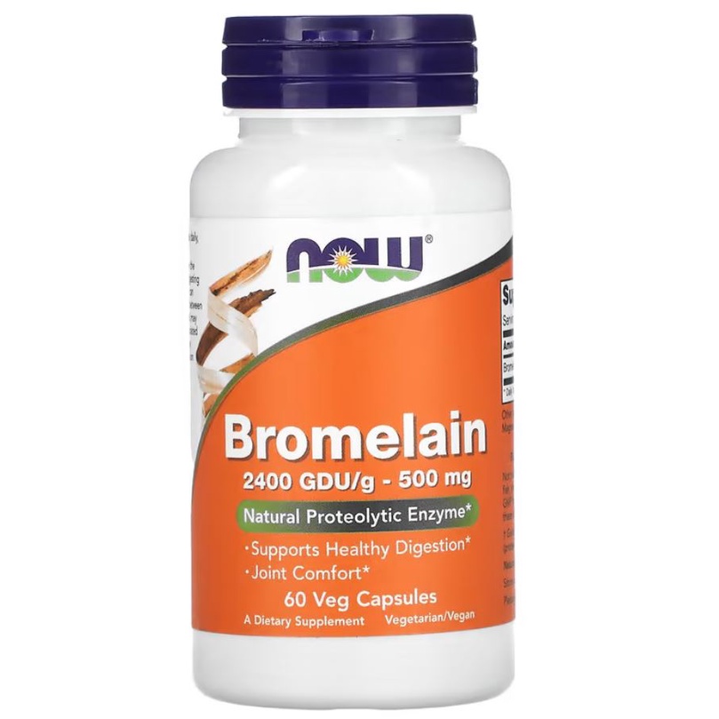 Now Foods Bromelain 500 mg 60 VegCaps Lancarkan Pencernaan Now Bromelain Ori USA