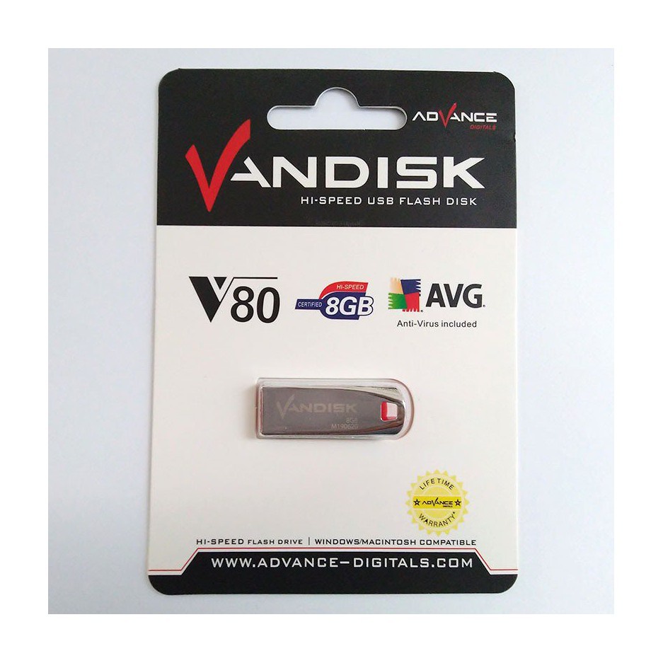 Flashdisk Vandisk 8gb V80 Alumunium High Speed
