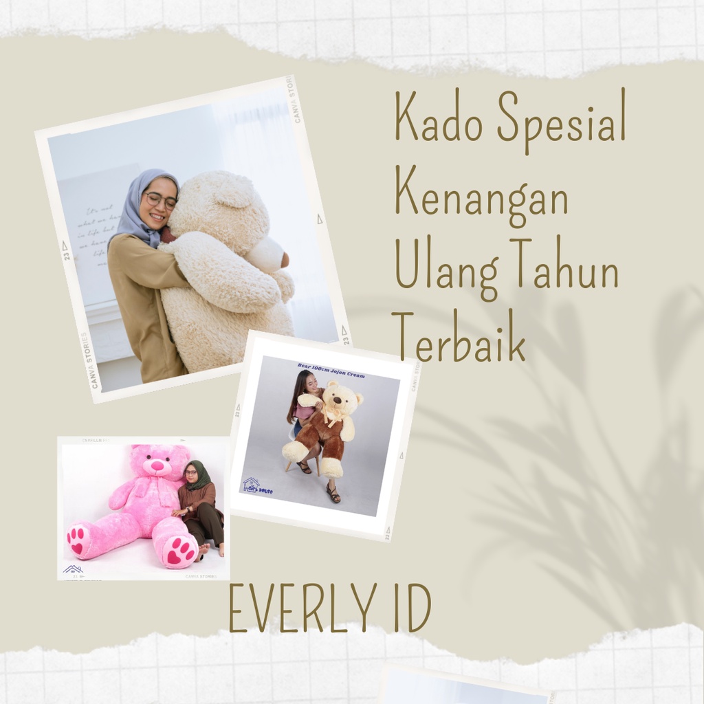 SNI ! Boneka Jumbo 1,3 Meter Beruang Teddy Bear 1 2 1.5 1,3 Meter m Pita Syal Jojon Tedy Ber Murah Termurah untuk kado ulang tahun anak pacar teman laki perempuan pria wanita cowok cewek gemes import pacar BESAR MINI KECIL everly.id everlyid gemoy lucu