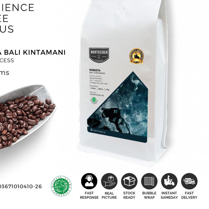 

♖ BIJI KOPI ROBUSTA BALI KINTAMANI HONEY-NORTHSIDER COFFEE 1KG ➭