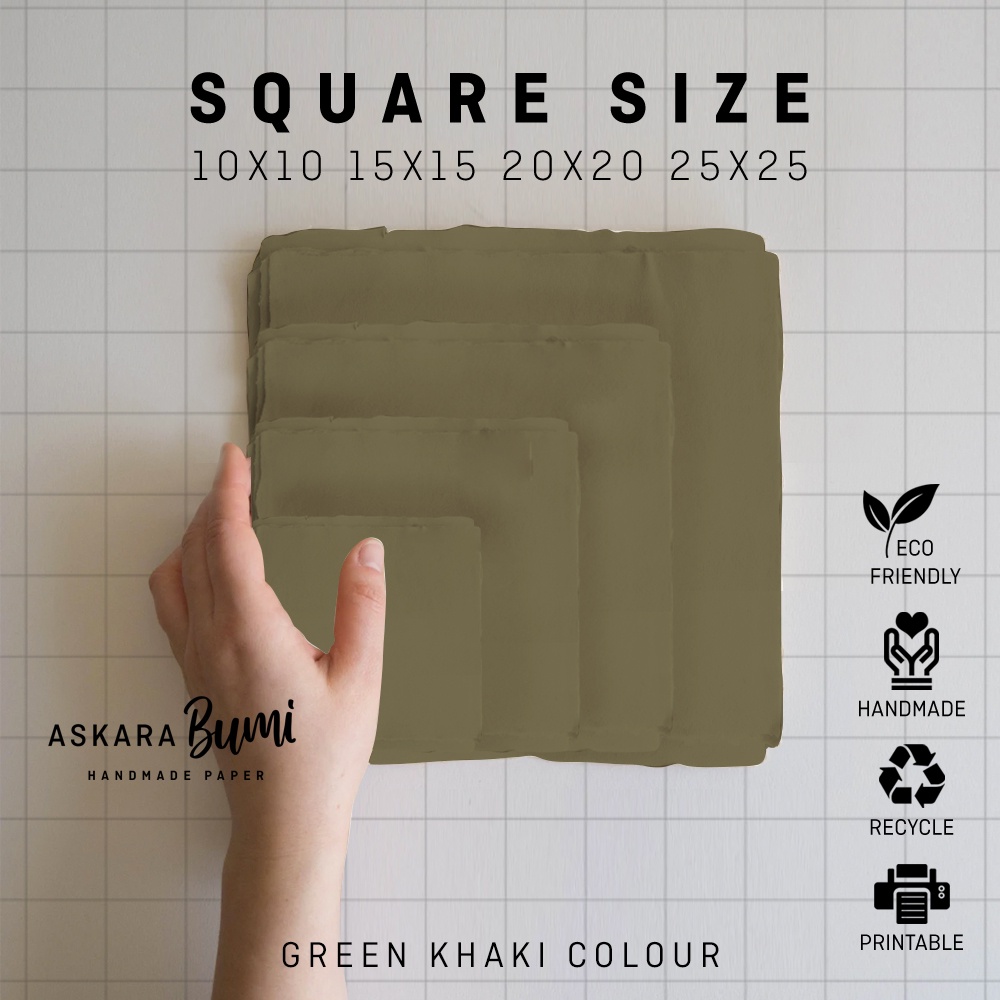

Kertas Daur Ulang // Handmade // Ramah Lingkungan // eco friendly // Green Khaki-Square