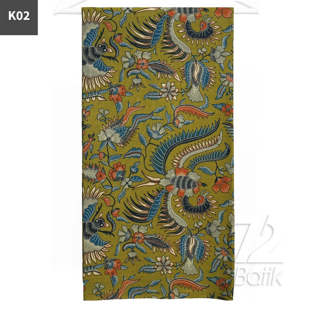 KAIN BATIK PREMIUM Bahan Katun Motif Burung Duri Hijau 722770 Cap 72 Jarik Jarit Samping Kebat Panjang Batik Katun Modern Premium Bahan Seragam Batik Pernikahan Kantor Keluarga Murah Kamen Jadi Batik Bali Lembaran