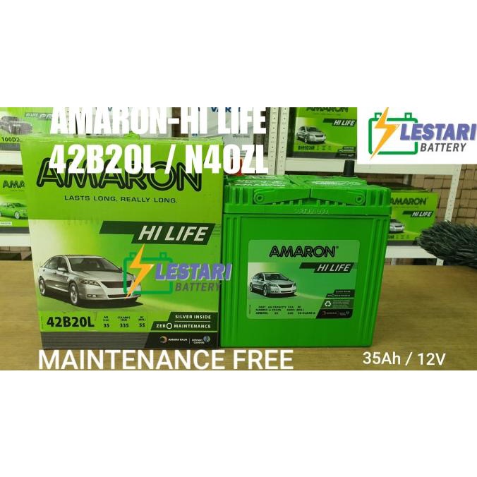 Jual Aki Kering Amaron Hi Life 42b20l Ns40zl Shopee Indonesia