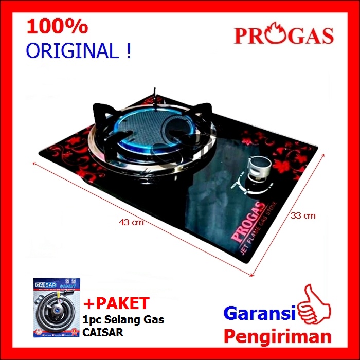 Kompor Gas 1 Tungku Kompor Kaca Tanam/Duduk Bara/Infrared Progas