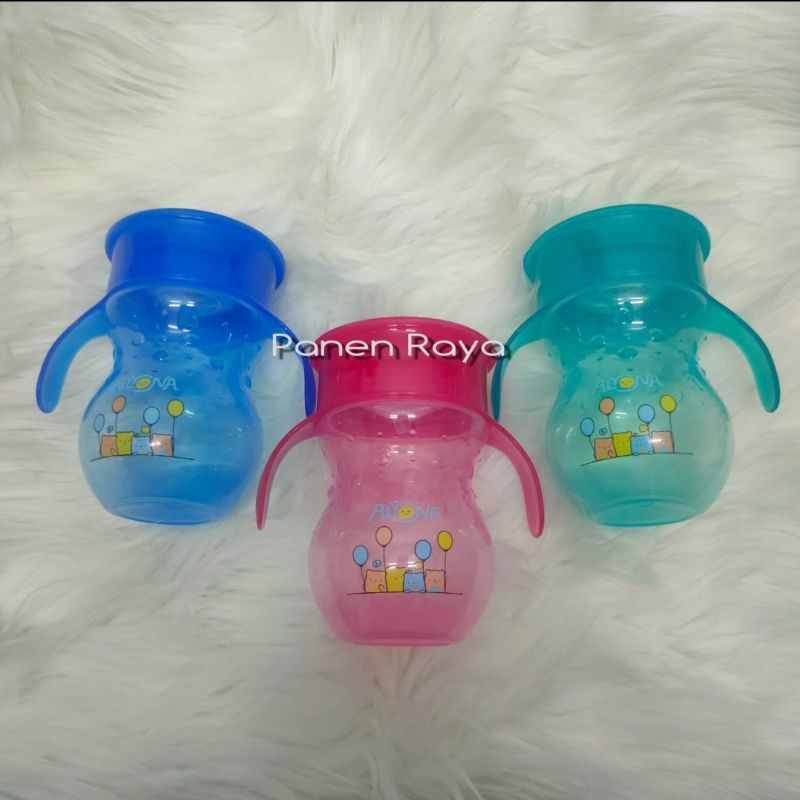 Alyona Training Cup AL05 / Gelas Minum dengan pegangan Alyona / 360° Sipper Cup with Handle 270 ml dan 240 ml / Cangkir Anti Tumpah dengan Pegangan