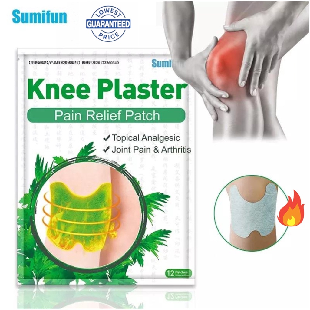 Sumifun 12pcs/kantong Koyo Lutut Ekstrak Wormwood - Original Miracle Natural Knee Plaster Mengobati Lutut Nyeri dan Nyeri Sendi