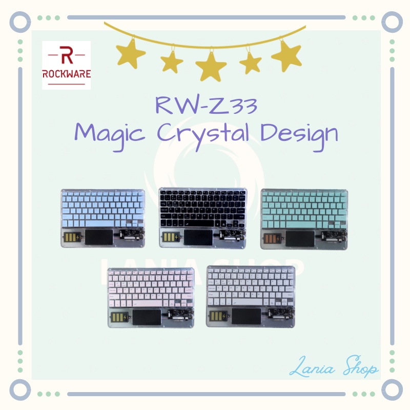 ROCKWARE RW-Z33 - Magic Crystal Design Bluetooth Slim Keyboard