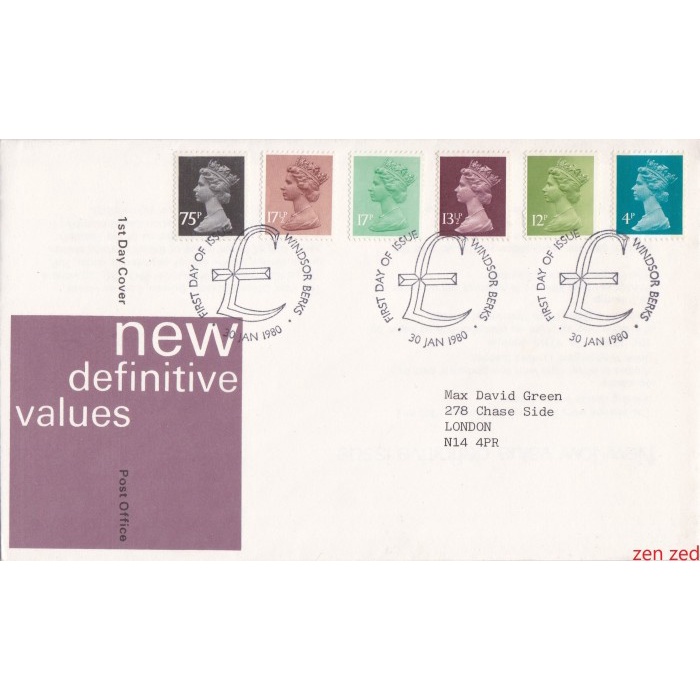 

A824 Prangko Inggris FDC 1980 Queen Elizabeth II 1 Pcs