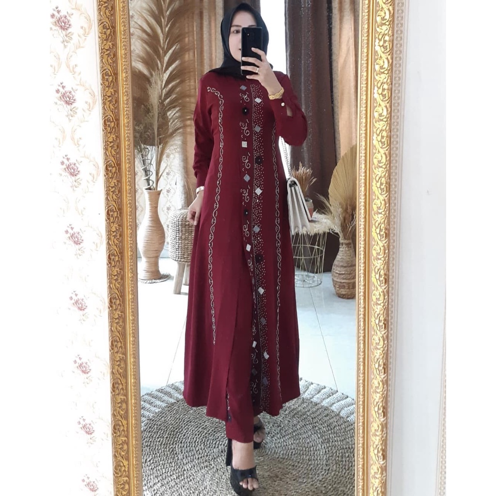 setelan celana wanita muslimah//setelan celana muslim//setelan celana muslim wanita terbaru 2022//se