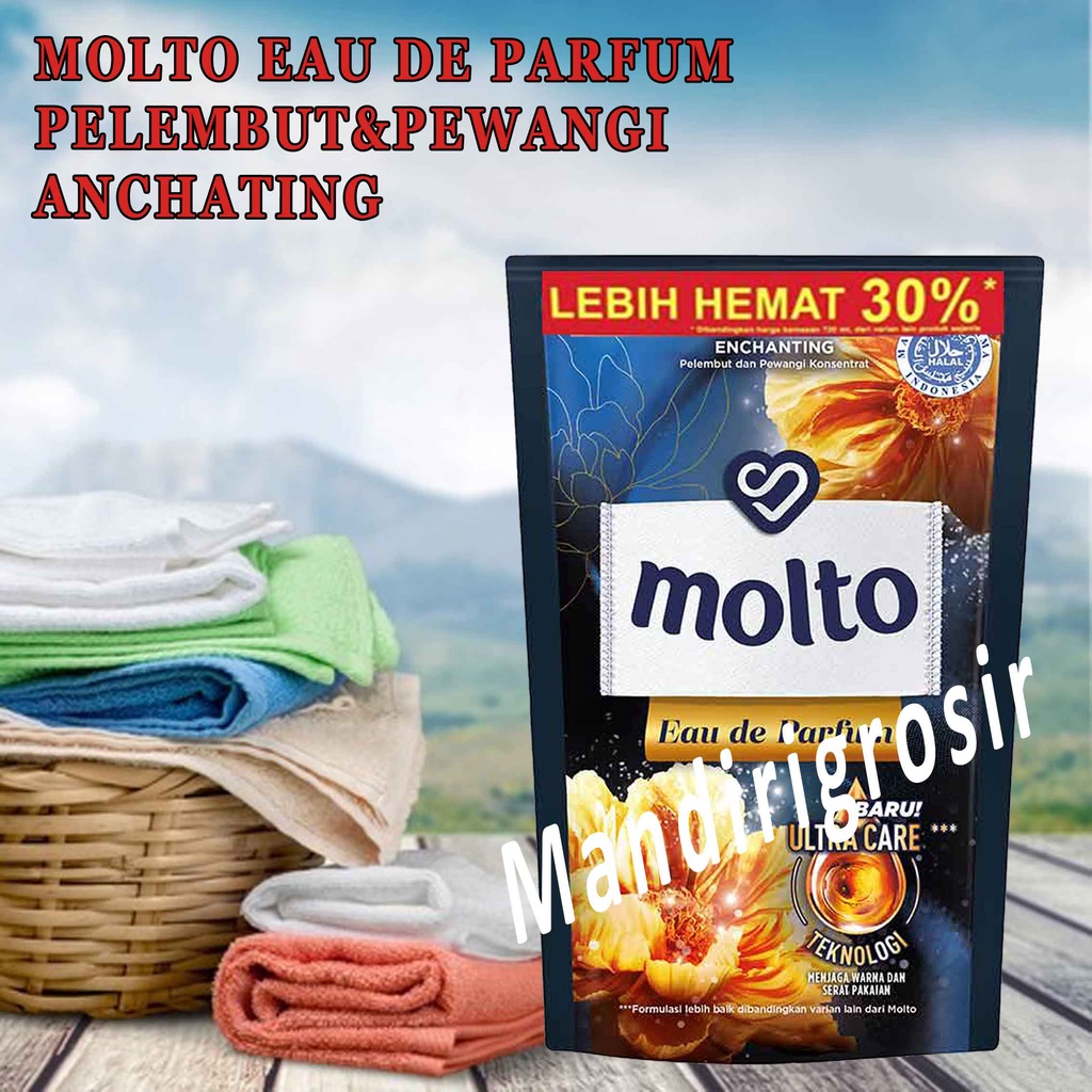 Pelembut&amp;Pewangi Pakaian * Molto Eau De Parfum * Molto Konsentrat * Echanting 750ml