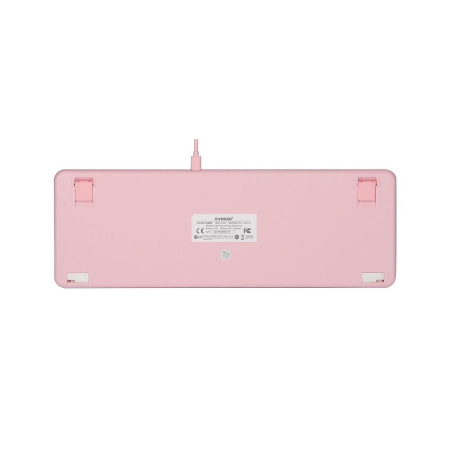 Keyboard Gaming E-YOOSO Z-66 Pink Hotswap Mechanical 87% Rainbow